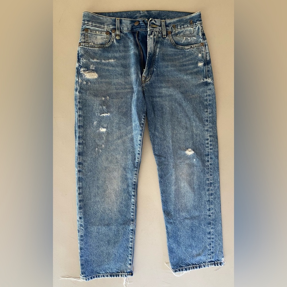 R13 Boyfriend Distressed Ripped Jeans Size 27 Made in Italy